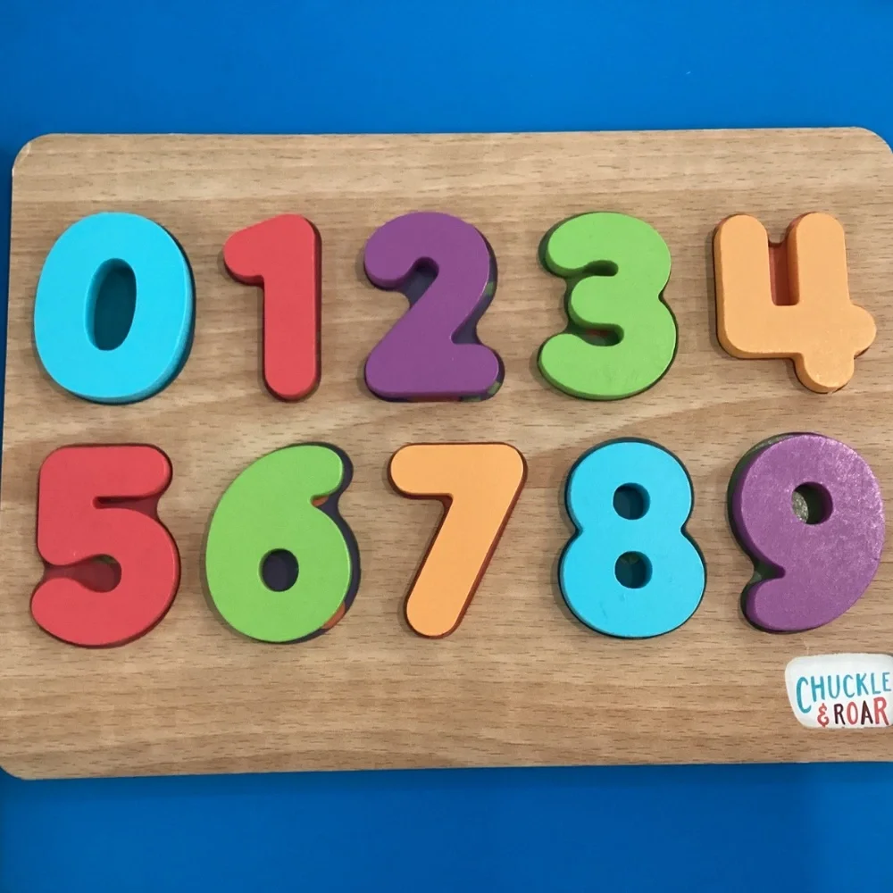 Chuckle & Roar 2pk. Wooden Puzzles Alphabet and Numbers ABC's & 123's NEW